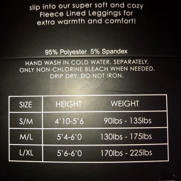 NWT NICOLE MILLER FLEECE LINED LEGGINGS S/M M/L - Picture 3 of 4